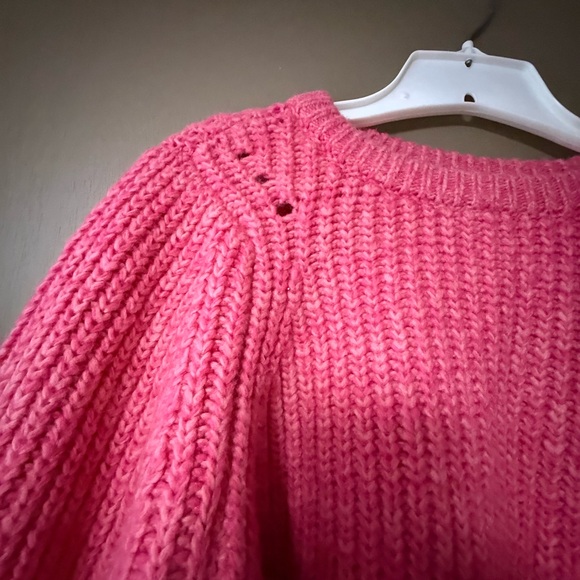 LOFT Vibrant Pink Crew Neck Sweater - Picture 4 of 4